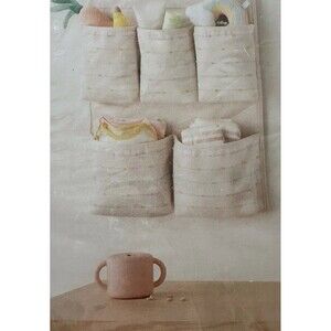 Wall Hanging Storage Unisex Baby Nursery w/Slub Stitching Cream Cloud Island